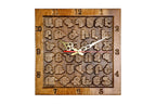 Handmade Wooden Wall Clock with Armenian Alphabet, 35 cm