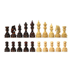 Handcrafted Wooden Chess Pieces with Engraved Patterns