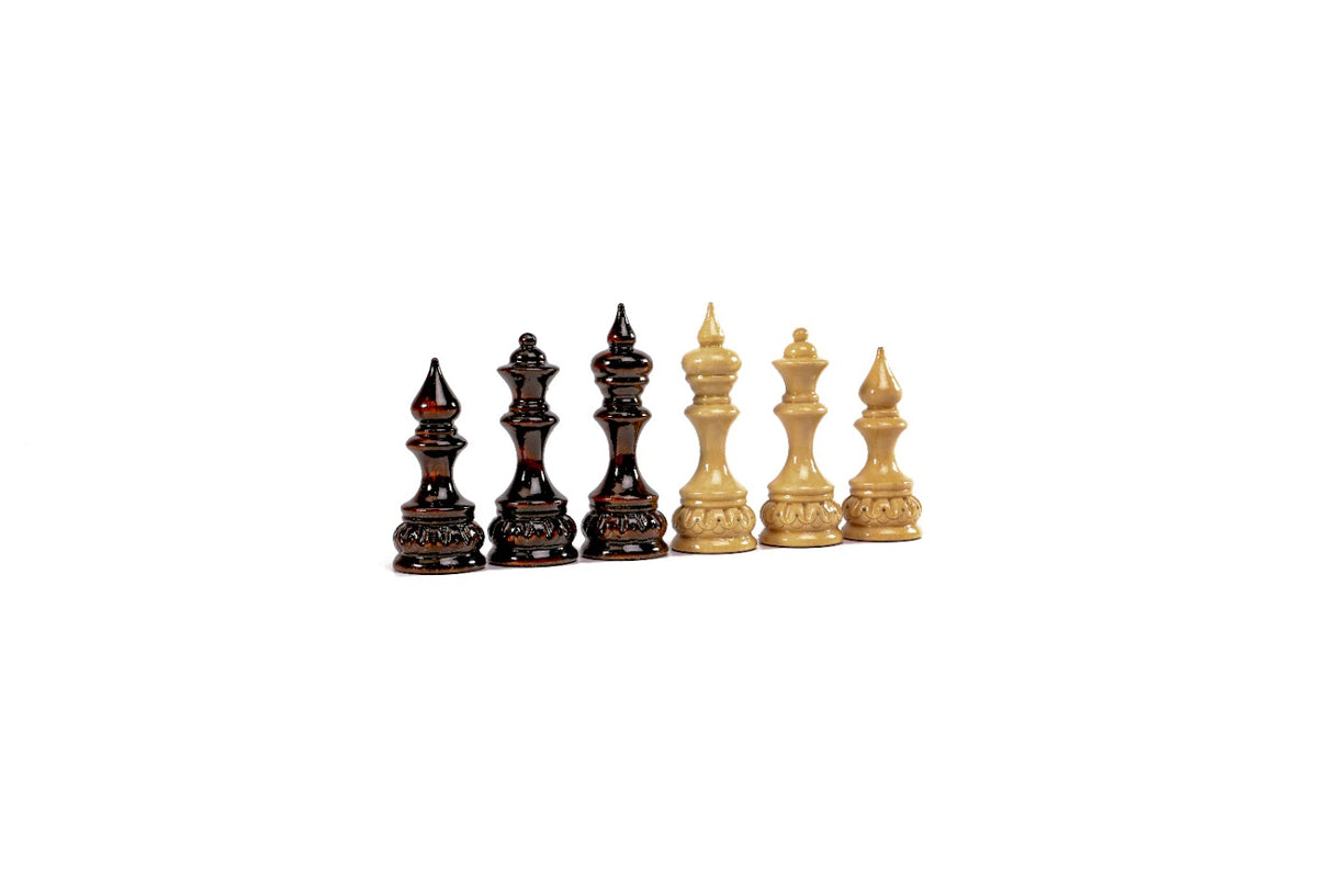 Handcrafted Wooden Chess Pieces with Engraved Patterns - photo 3