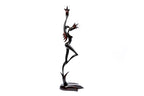 Hand-Carved Wooden Girl with Flower Sculpture - photo 2