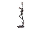 Hand-Carved Wooden Girl with Flower Sculpture - photo 7