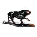 Hand-Carved Wooden Rottweiler Sculpture