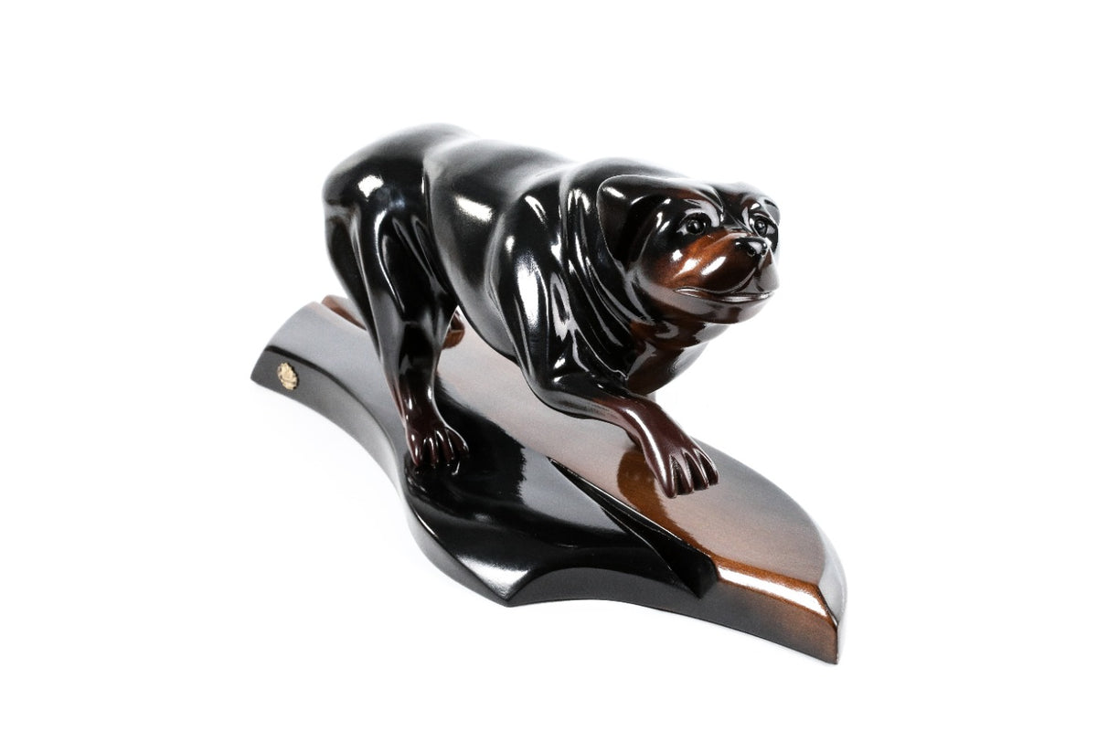 Hand-Carved Wooden Rottweiler Sculpture - photo 6