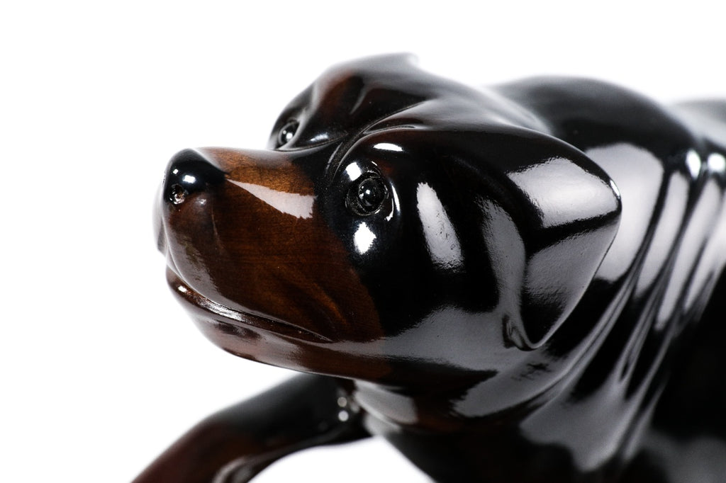 Hand-Carved Wooden Rottweiler Sculpture - photo 9
