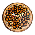 Handmade Walnut Wall Clock with Epoxy Trees, 30 cm