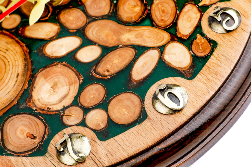 Handmade Wooden Wall Clock with Epoxy Trees, 30 cm - photo 6