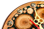 Handmade Wooden Wall Clock with Epoxy Trees, 30 cm - photo 5