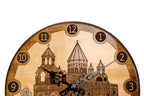 Handmade Wooden Wall Clock with Etchmiadzin Cathedral, 60 cm - photo 3