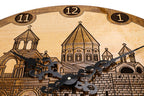 Handmade Wooden Wall Clock with Etchmiadzin Cathedral, 60 cm - photo 4