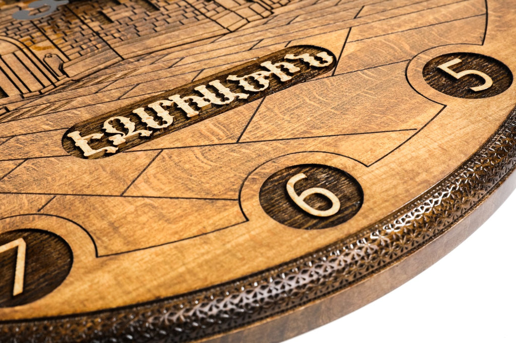 Handmade Wooden Wall Clock with Etchmiadzin Cathedral, 60 cm - photo 6
