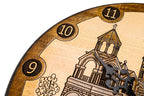 Handmade Wooden Wall Clock with Etchmiadzin Cathedral, 60 cm - photo 7