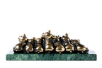Handmade Bronze and Marble Piglets Sculpture - photo 2