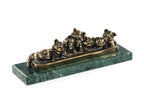 Handmade Bronze and Marble Piglets Sculpture - photo 5