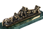 Handmade Bronze and Marble Piglets Sculpture - photo 4