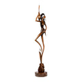 Hand-Carved Wooden Girl with a Jug Sculpture