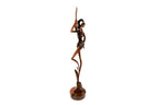 Hand-Carved Wooden Girl with a Jug Sculpture - photo 5