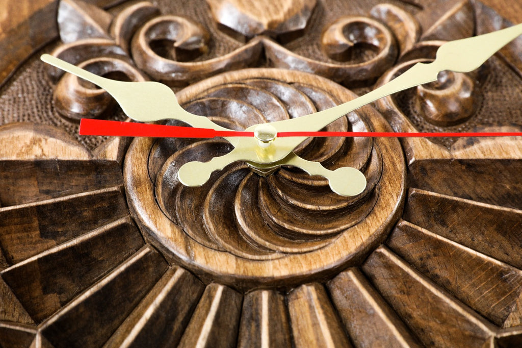 Handmade Wooden Wall Clock with Armenian Sundial, 30 cm - photo 4