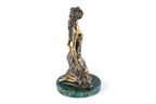 Handmade Bronze and Marble Girl on Her Knees Sculpture - photo 4