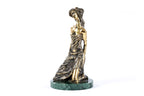 Handmade Bronze and Marble Girl on Her Knees Sculpture - photo 7