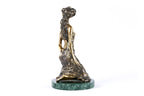 Handmade Bronze and Marble Girl on Her Knees Sculpture - photo 8