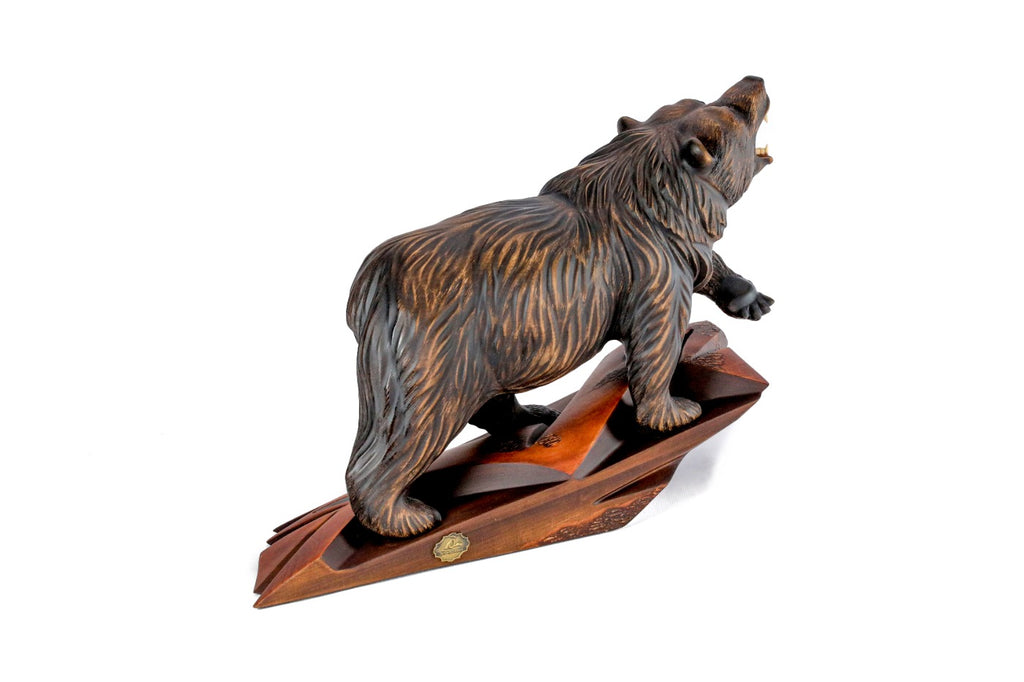 Hand-Carved Wooden Bear Sculpture - photo 6