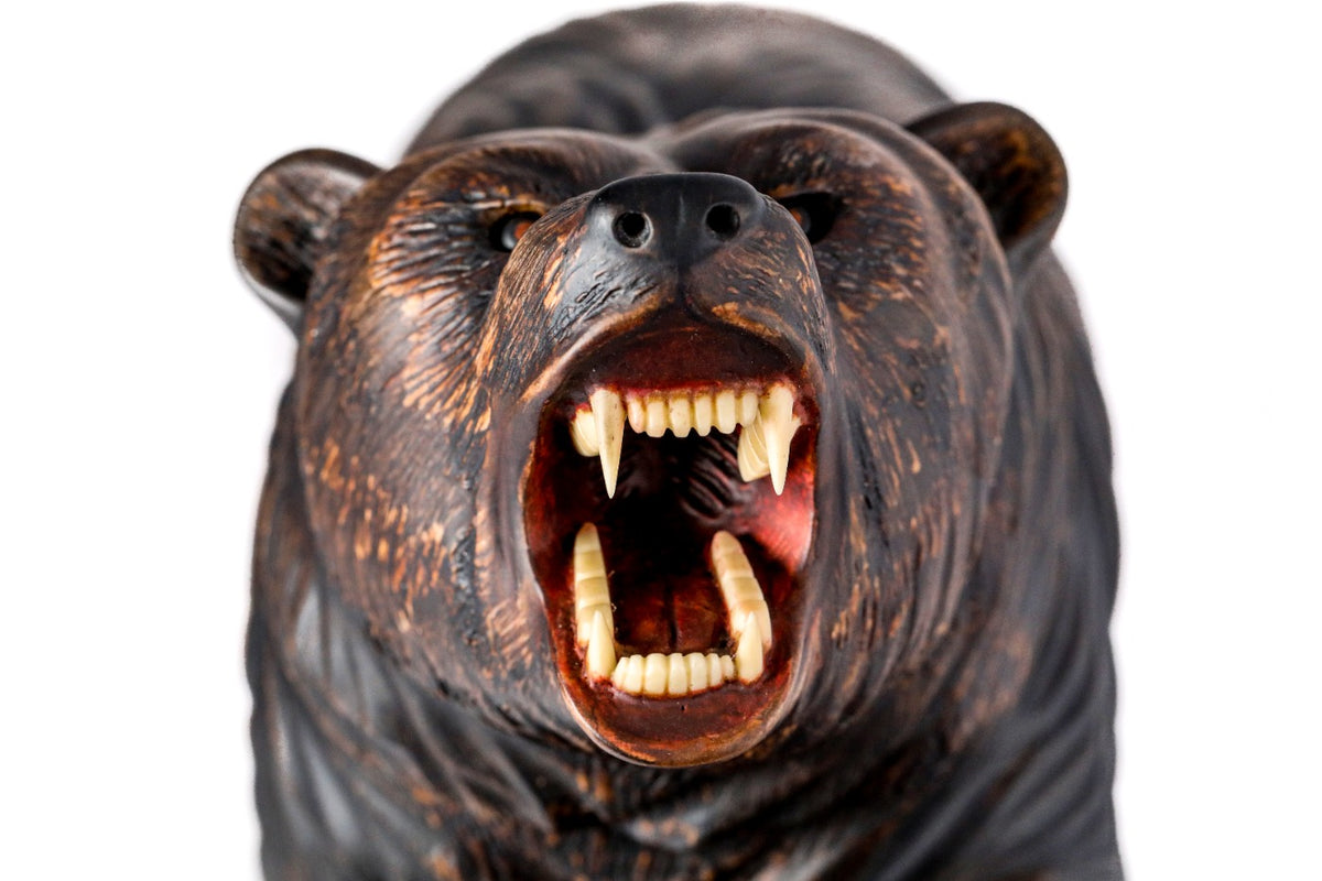 Hand-Carved Wooden Bear Sculpture - photo 12