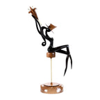 Hand-Carved Wooden Sitting Model Sculpture
