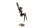 Hand-Carved Wooden Sitting Model Sculpture - photo 2