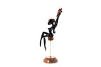Hand-Carved Wooden Sitting Model Sculpture - photo 6