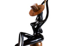 Hand-Carved Wooden Sitting Model Sculpture - photo 9