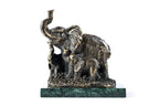 Handmade Bronze and Marble Elephant with Its Calfs Sculpture - photo 6