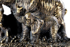 Handmade Bronze and Marble Elephant with Its Calfs Sculpture - photo 8