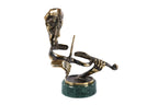 Handmade Bronze and Marble The Violinist Sculpture - photo 2