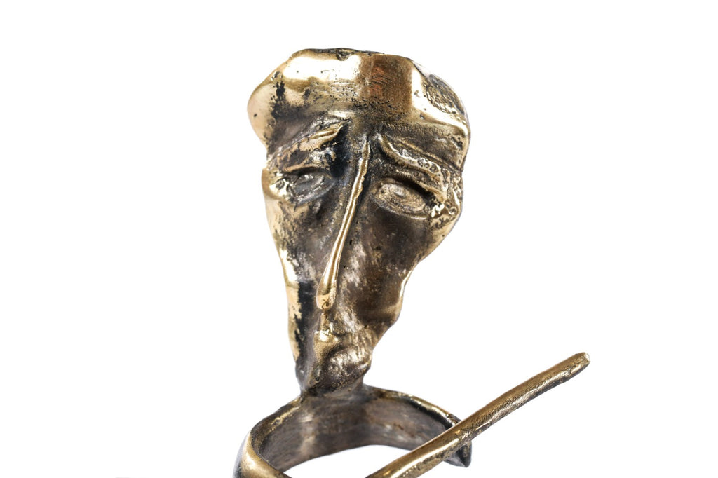 Handmade Bronze and Marble The Violinist Sculpture - photo 3