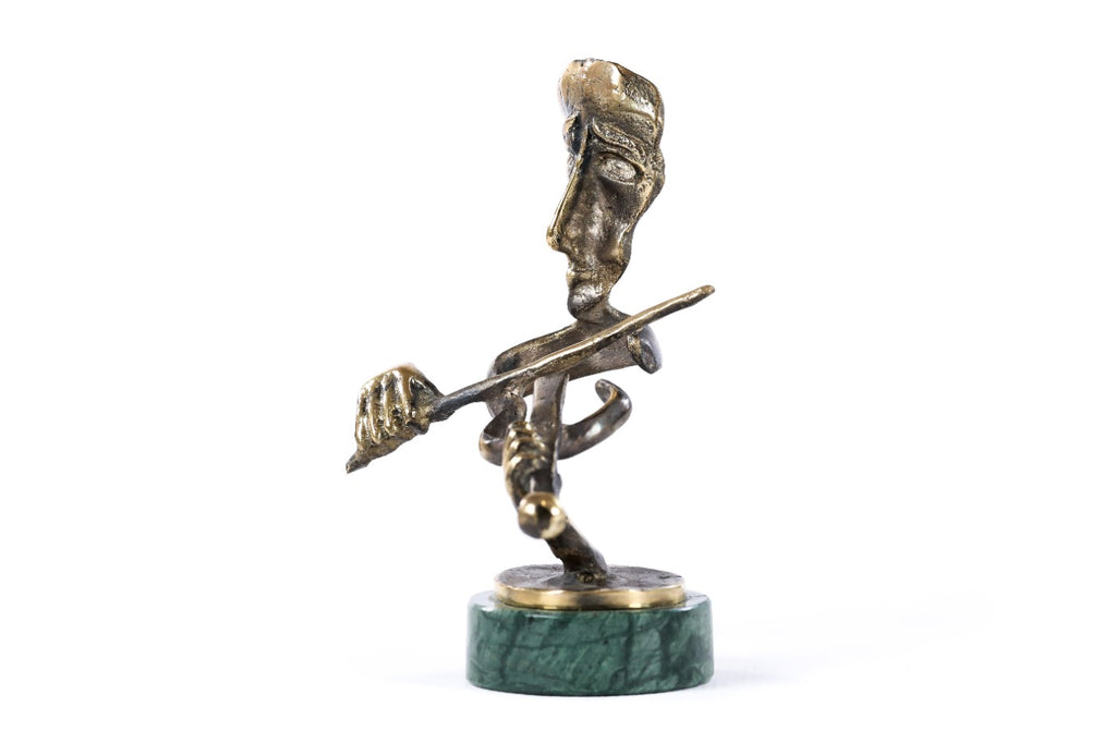 Handmade Bronze and Marble The Violinist Sculpture - photo 7