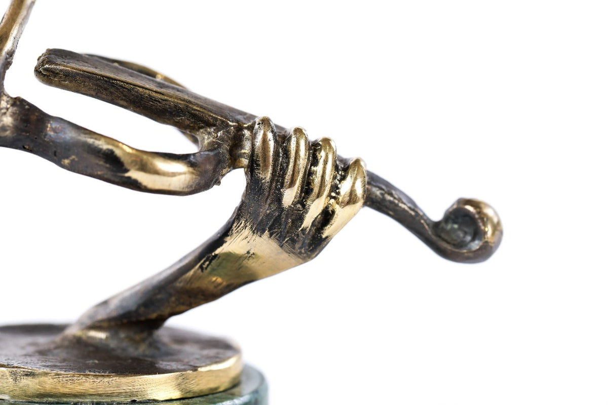 Handmade Bronze and Marble The Violinist Sculpture - photo 8
