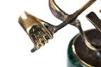 Handmade Bronze and Marble The Violinist Sculpture - photo 9