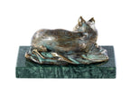 Handmade Bronze and Marble Cat Sculpture - photo 6