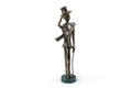 Handmade Bronze and Marble The Boy with a Cane Sculpture