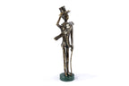 Handmade Bronze and Marble The Boy with a Cane Sculpture