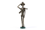 Handmade Bronze and Marble The Boy with a Cane Sculpture - photo 4