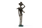 Handmade Bronze and Marble The Boy with a Cane Sculpture - photo 6