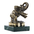 Handmade Bronze and Marble Elephant Sculpture