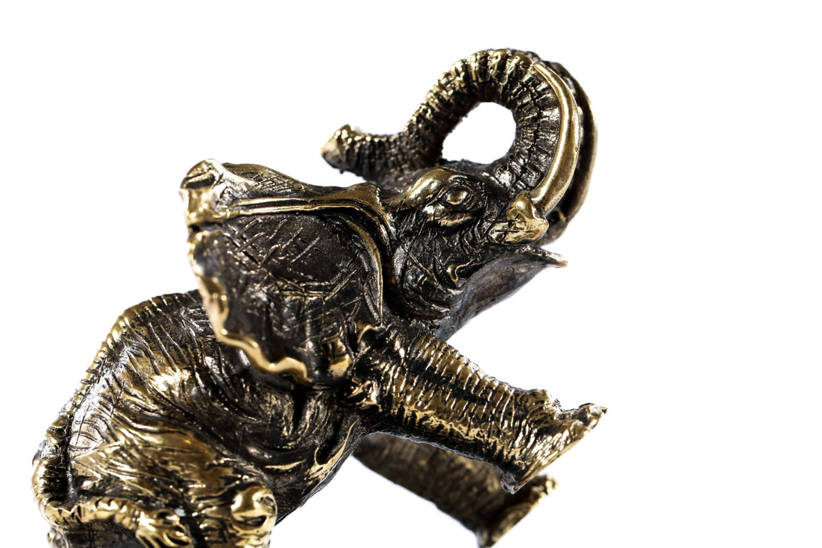 Handmade Bronze and Marble Elephant Sculpture - photo 6