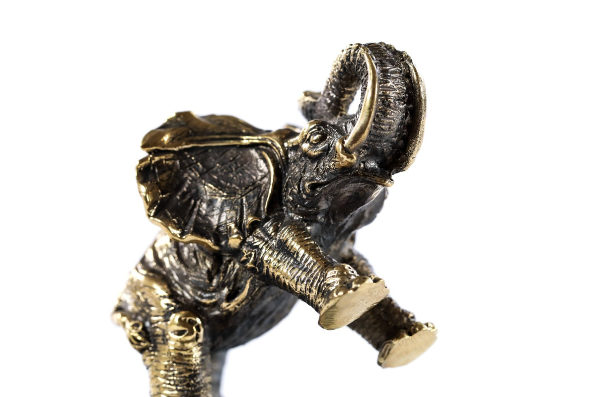 Handmade Bronze and Marble Elephant Sculpture - photo 7