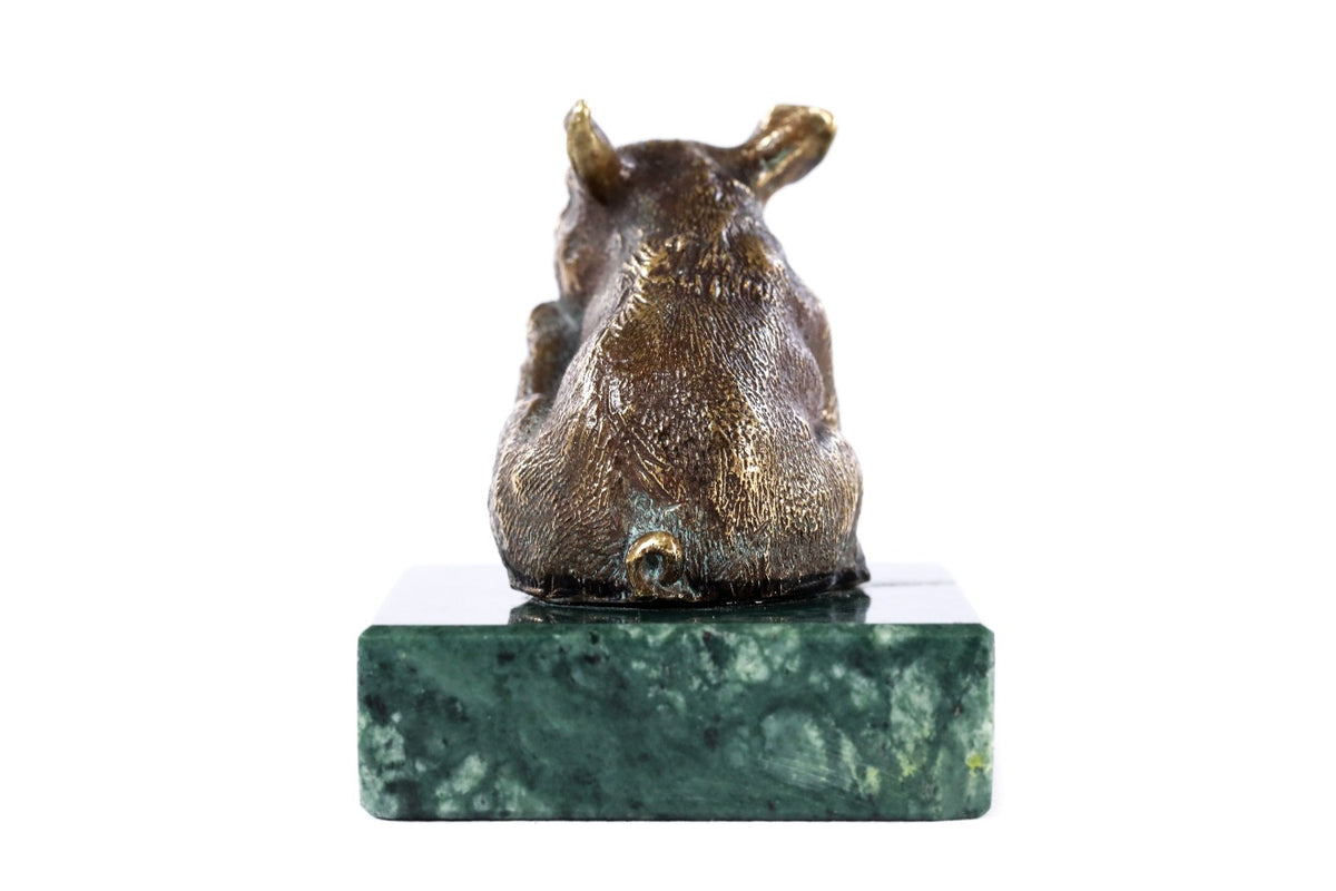 Handmade Bronze and Marble The Piglet Sculpture - photo 6