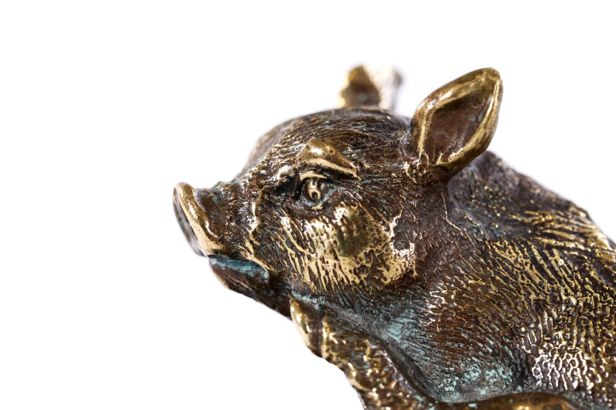 Handmade Bronze and Marble The Piglet Sculpture - photo 8