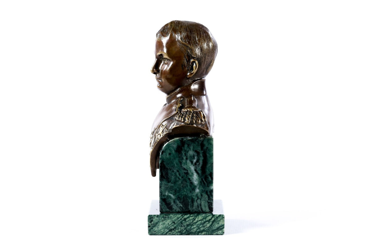 Handmade Bronze and Marble The Bust of Napoleon Sculpture - photo 4
