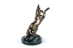 Handmade Bronze and Marble Stubborn Horse Sculpture - photo 4