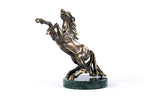Handmade Bronze and Marble Stubborn Horse Sculpture - photo 6